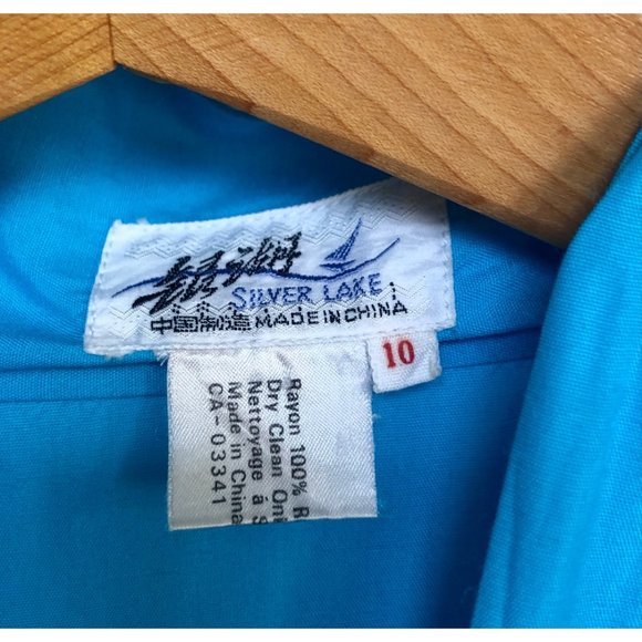 Vintage Blue Robe, Loungewear, Year of the Dragon, Duster - Picture 6 of 6